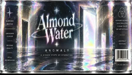 Rare Anomaly Almond Water collectible can artwork