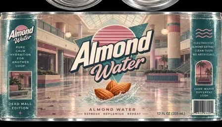 Dead Mall Almond Water collectible can artwork