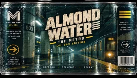 Metro level 903 Almond Water collectible can artwork